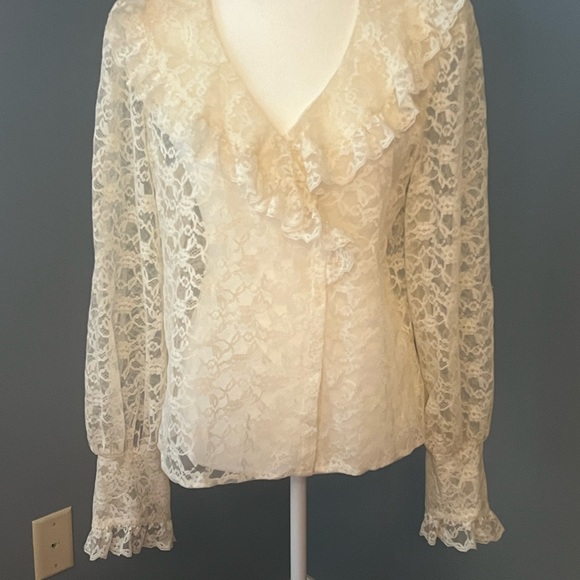 Alice Stuart Vintage Lace overlay blouse - Picture 2 of 13
